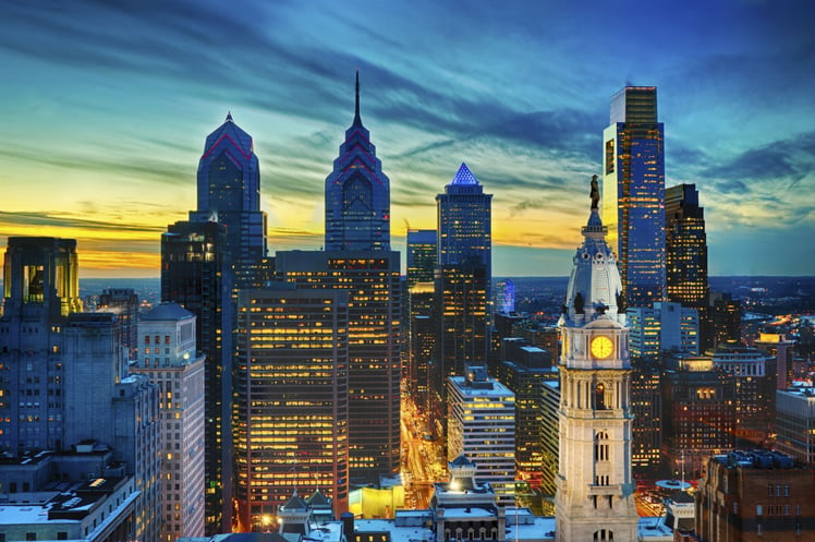 Philadelphia R&Q Night Skyline