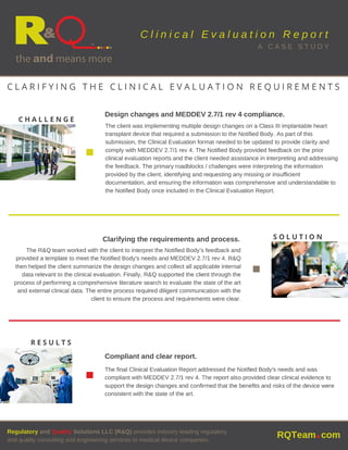 Clinical Evaluation Report Guidance Case Study