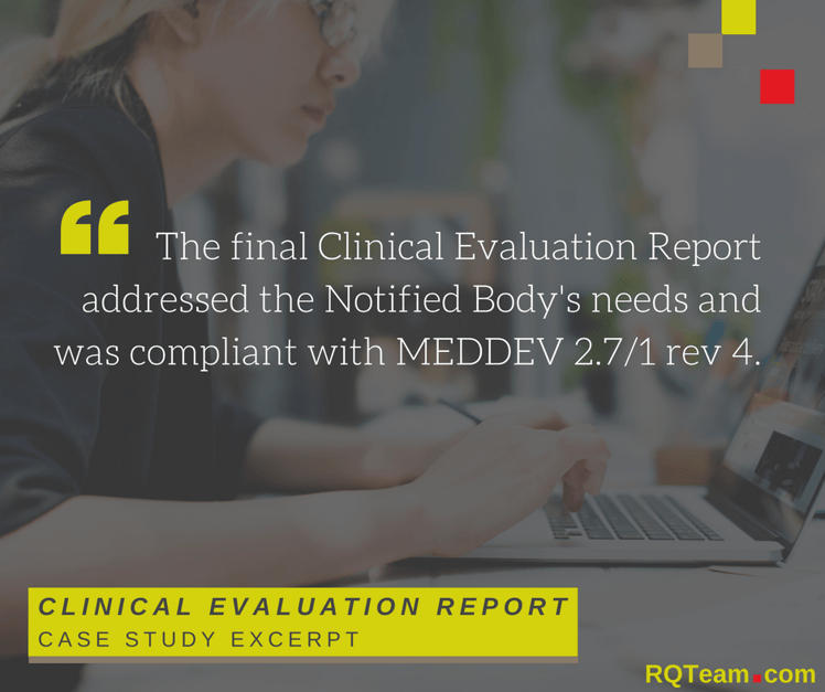 Clarifying Clinical Evaluation Report Requirements Case Study
