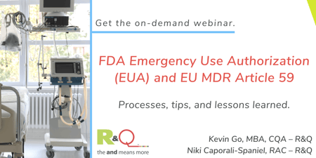 Q&A: FDA Emergency Use Authorization (EUA) and EU MDR Article 59